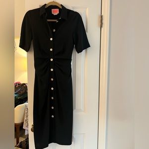 Kate spade black silk shirt dress